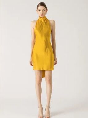 [NWOT] SAU LEE gold satin backless mini dress